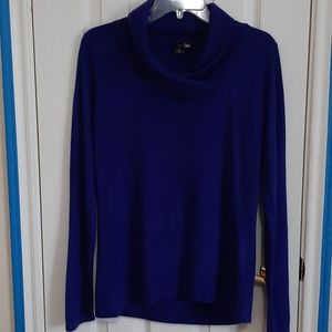 Blue cowl neck sweater